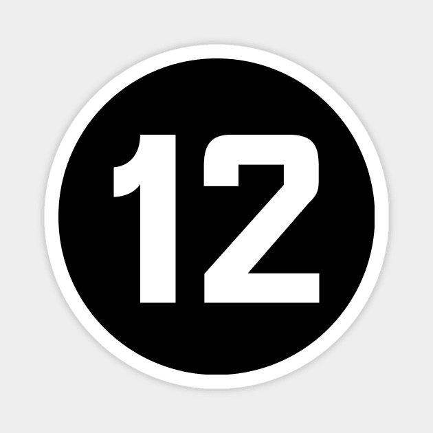 Number Twelve - 12 - Any Color - Team Sports Numbered Uniform Jersey - Birthday Gift Magnet by Modern Evolution